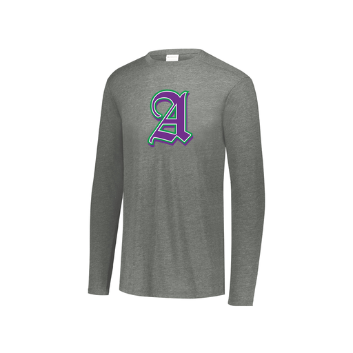 [FTLCUBGY-YS-LOGO3] Decker Youth Tri-Blend T-Shirt - Long Sleeve (Youth S, Gray, Logo 3)